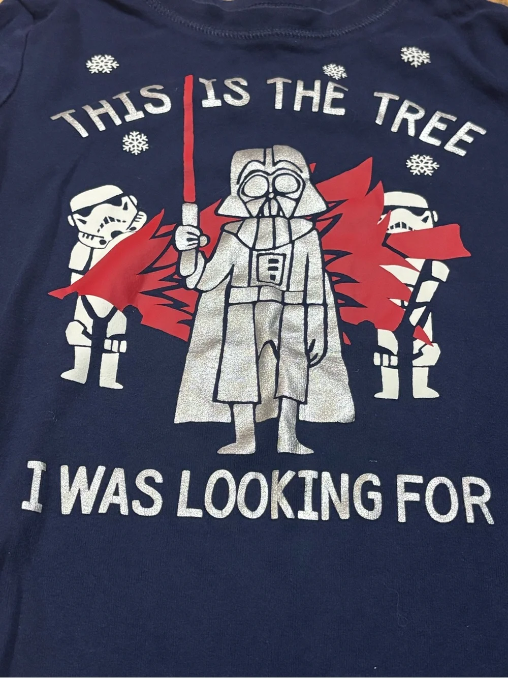 GAP Navy Star Wars Holiday Graphic Long-Sleeve Tee
